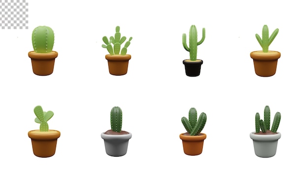 PSD cactus 3d icon