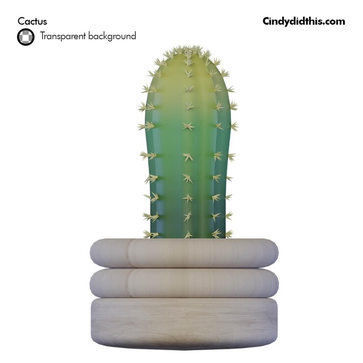 PSD cactus 3d png