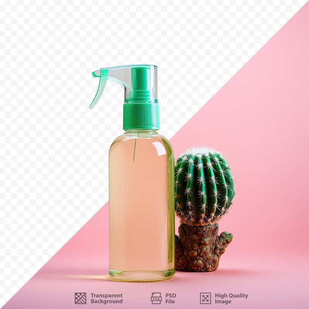 Un cactus e un cactus sono mostrati con uno sfondo rosa.