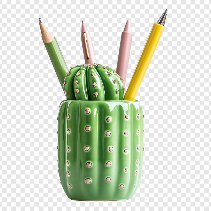 PSD cactus pencil holder