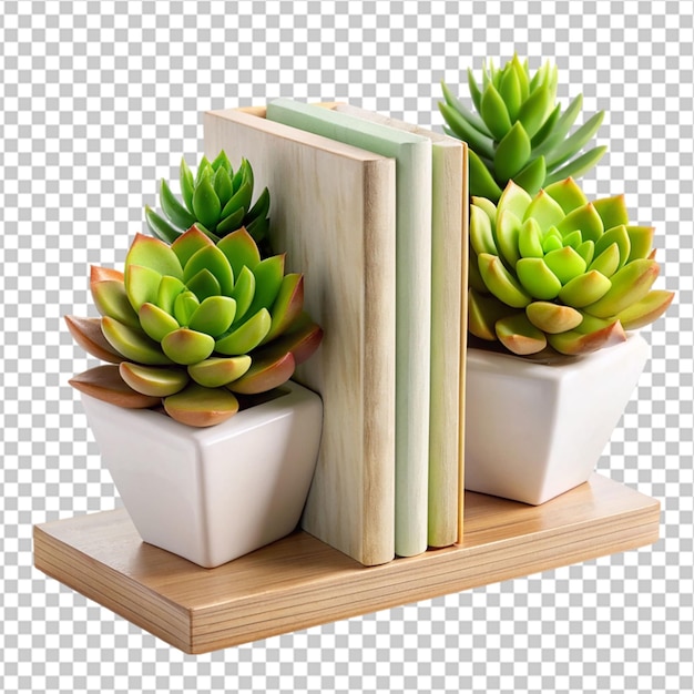 PSD cactus in una pentola con libri