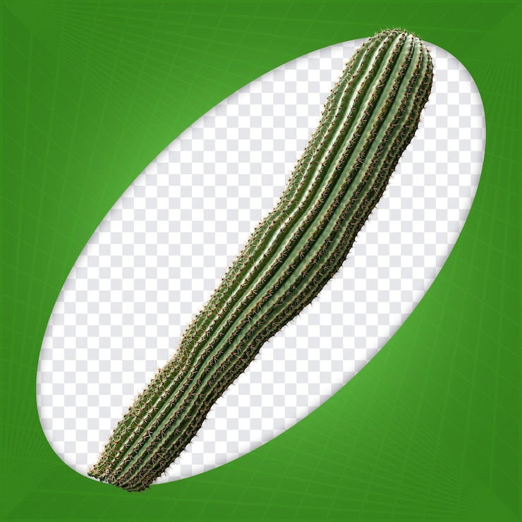 PSD cactus succulent tilted to the right 3d render for composition june party