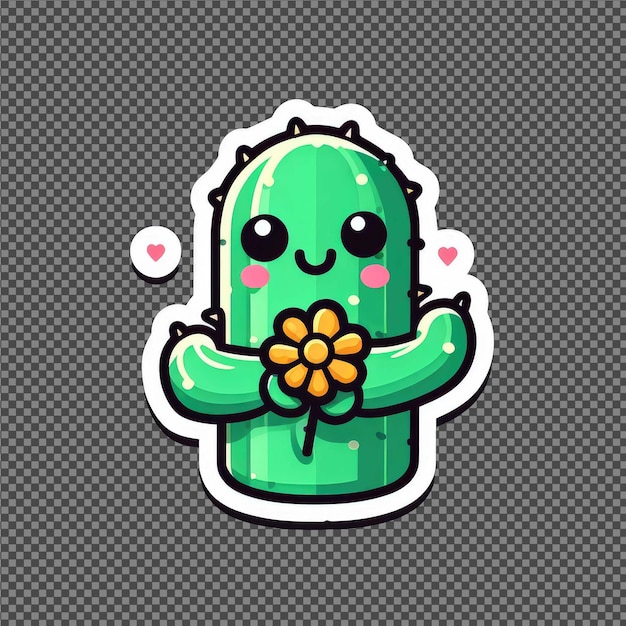 PSD cactus trio png sticker