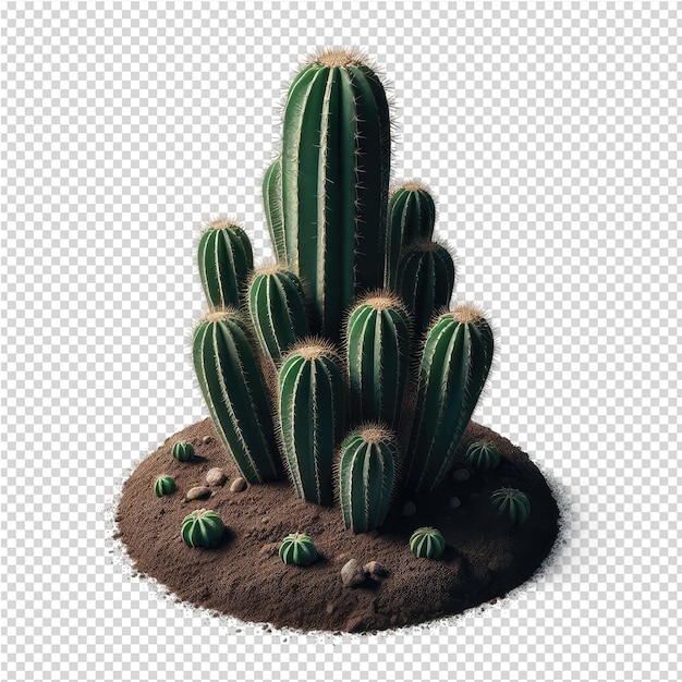 PSD a cactus with a brown patch on its side