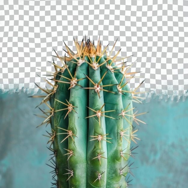 A cactus with a white background and a checkered pattern