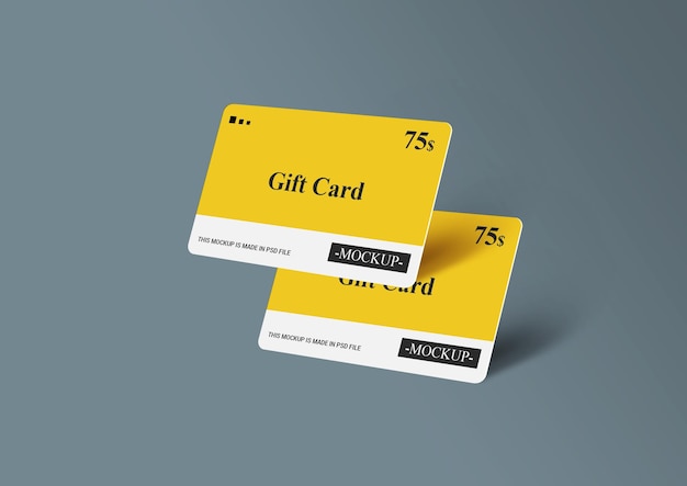 Cadeaukaart, smartcard, kortingskaart, aanbiedingskaart 3d mockups-sjabloon