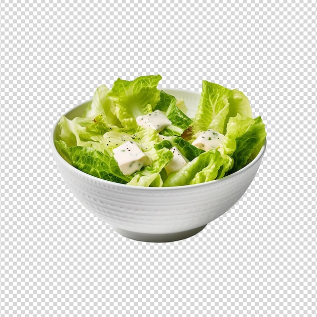 PSD caesar salad bowl isolated on white