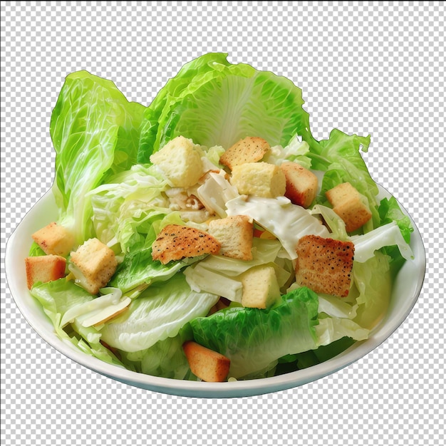 PSD caesarsalade met croutons en dressing