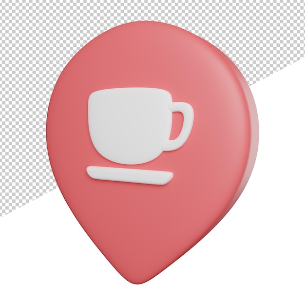 Cafe Location Maps side view 3d rendering icon illustration on transparent background