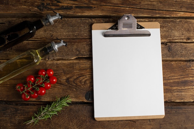 Cafe menu mock-up with clipboard