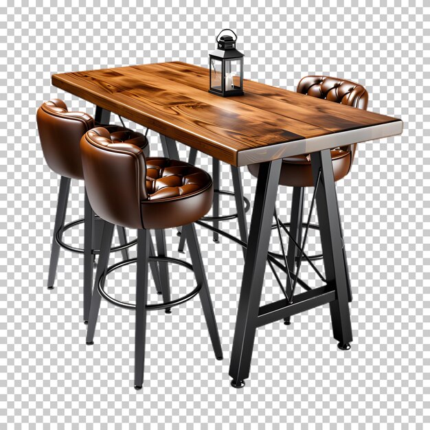 Cafe table isolated on transparent background