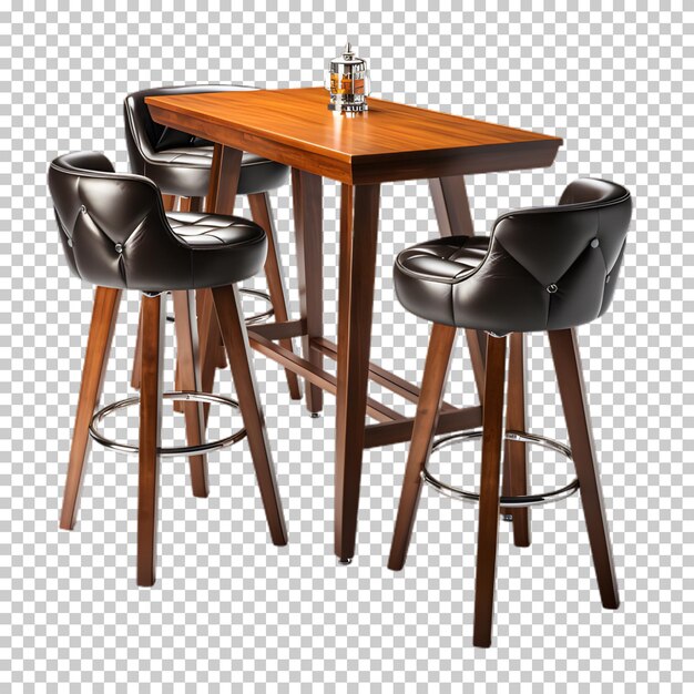 PSD cafe table isolated on transparent background