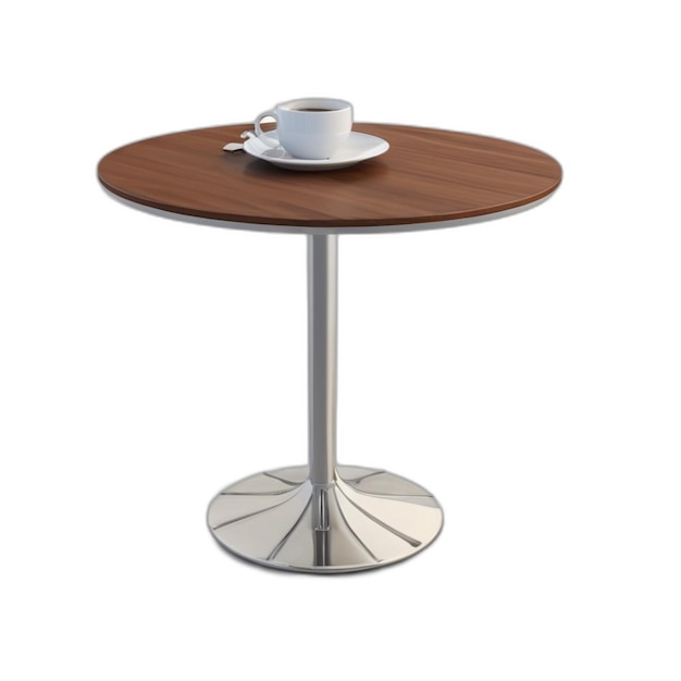 PSD カフェのテーブルが白い背景に描かれています