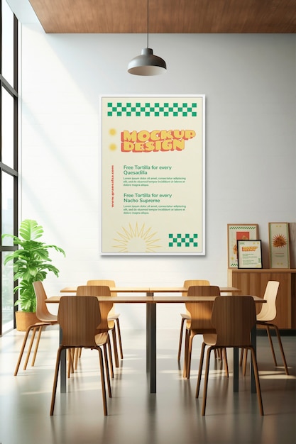 PSD cafeteria poster mockup design