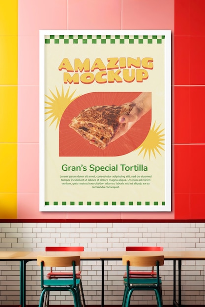 cafeteria poster mockup design