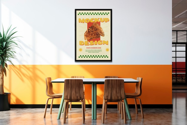 Cafeteria poster mockup design