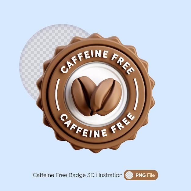 Caffeine Free Badge 3D Illustration