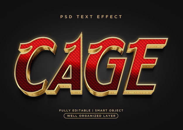 Cage 3d style text effect
