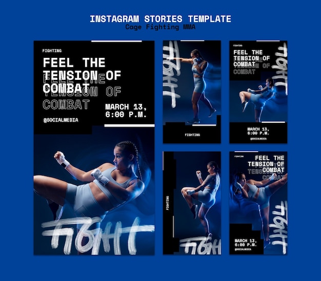 PSD cage fighting mma design template