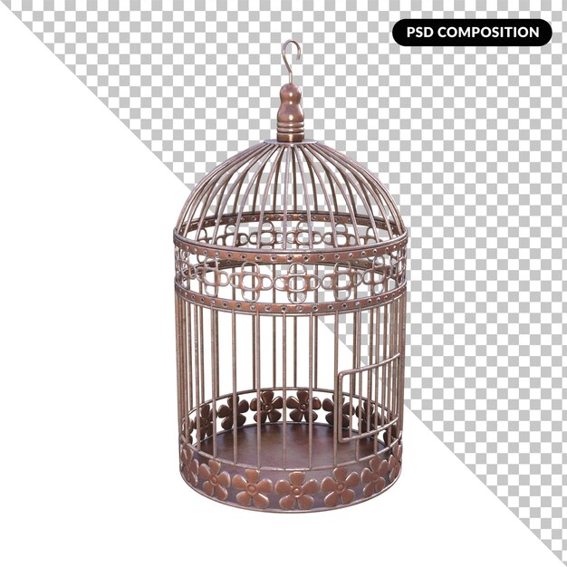 PSD cage isolated 3d rendering