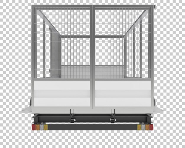 透明な背景の3dレンダリングイラストのケージトレーラー