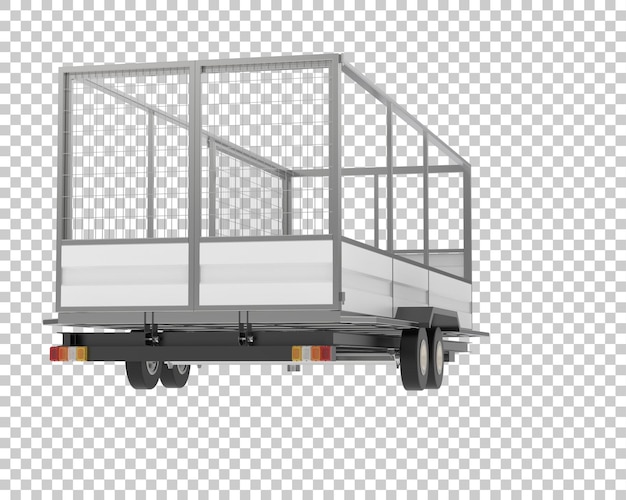 Cage trailer on transparent background 3d rendering illustration