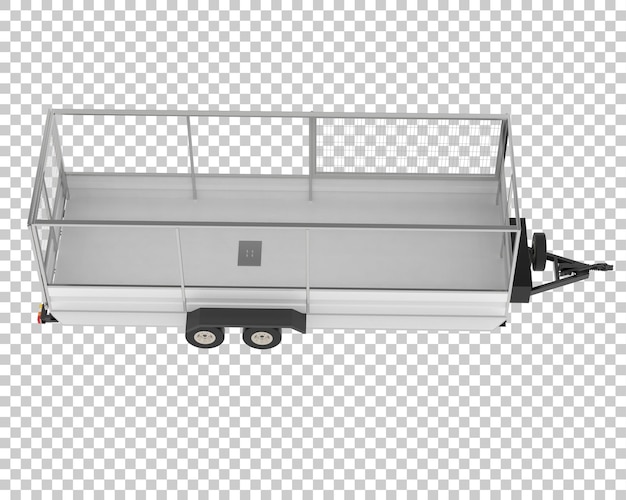 PSD cage trailer on transparent background 3d rendering illustration