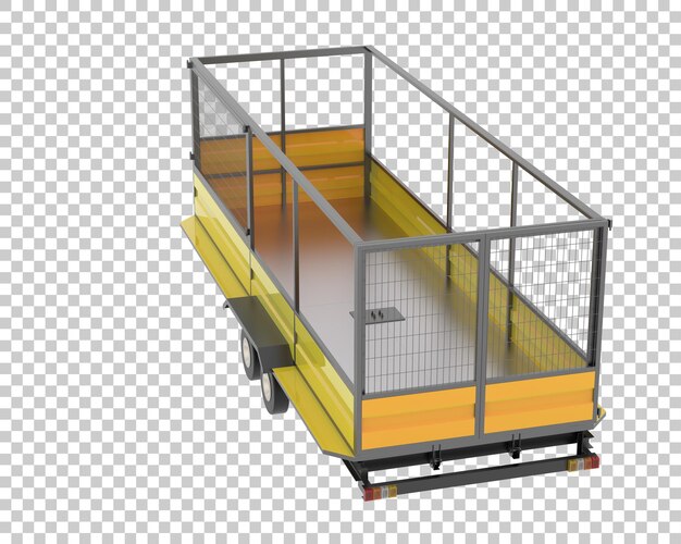 PSD cage trailer on transparent background 3d rendering illustration