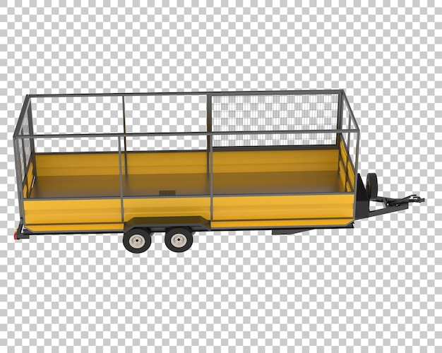 Cage trailer on transparent background 3d rendering illustration