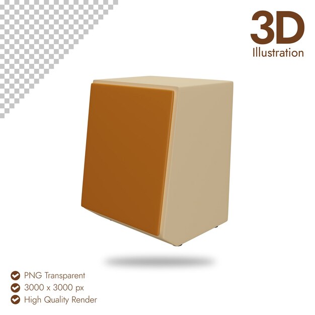 PSD icona cajon 3d