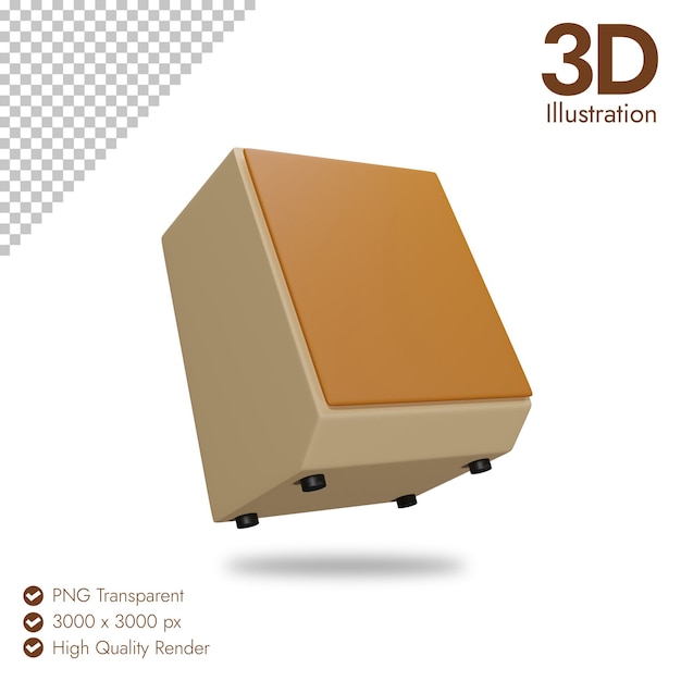 PSD rendering cajon 3d