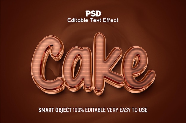 PSD cake 3d bewerkbare teksteffect stijl