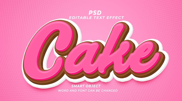 PSD cake 3d editable text effect photoshop template