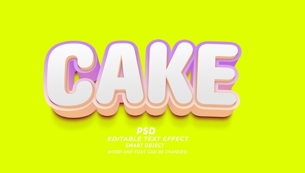 PSD cake 3d 編集可能なテキストエフェクトのフォトショップテンプレート