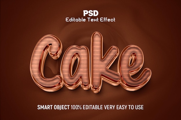 Cake 3d editable text effect style