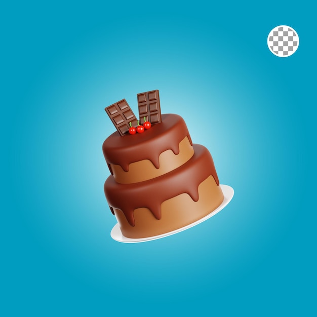 Cake 3d illustration