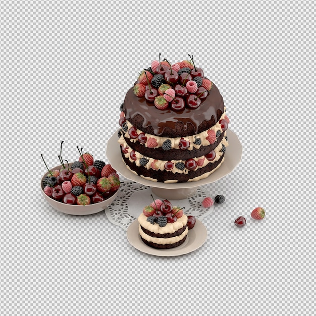 PSD cake 3d isolated render