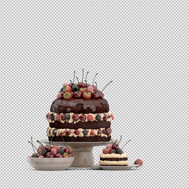 PSD cake 3d isolated render