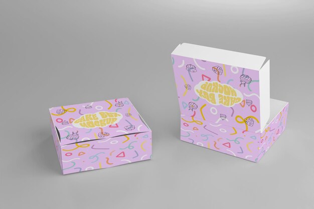 Cake box mockup