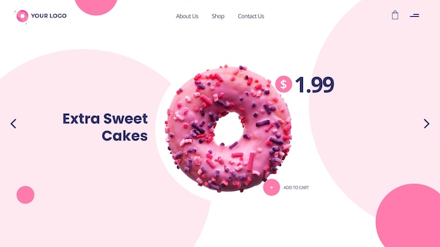 PSD cake hero banner template