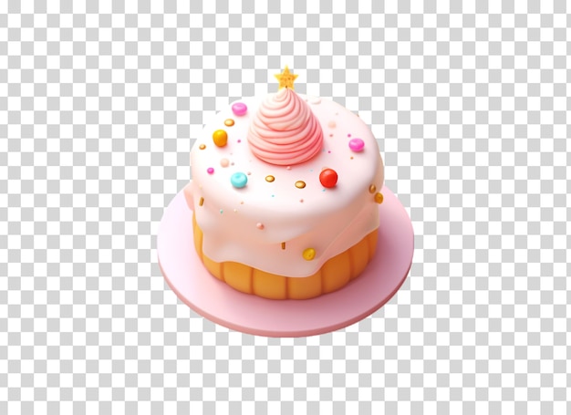 Cake on isolated on transparent png background