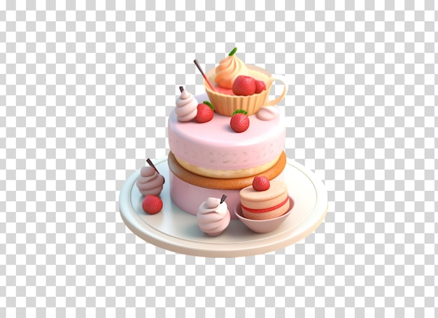 Cake op geïsoleerd op transparante png achtergrond