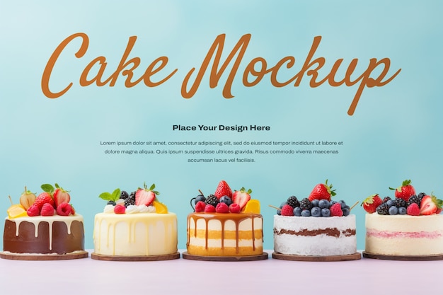 PSD cake presentation mockup design