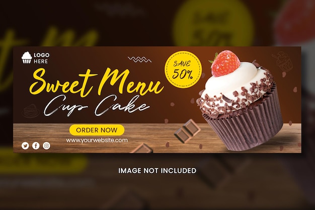 PSD cake sale facebook cover template