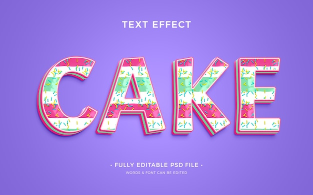 PSD Текстовый эффект торта