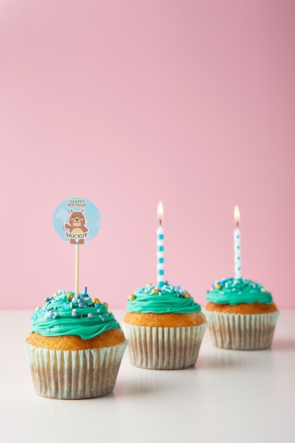 Cake topper mockup ontwerp