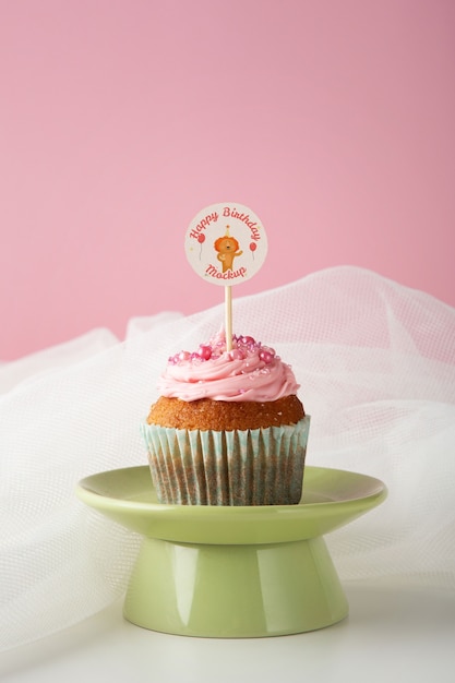 PSD cake topper mockup ontwerp