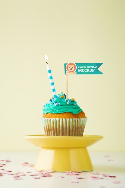 PSD cake topper mockup ontwerp