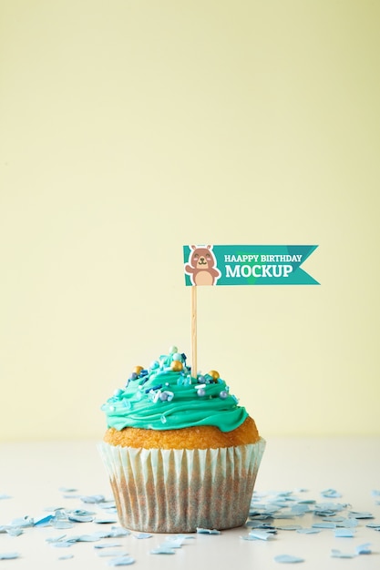 Cake topper mockup ontwerp