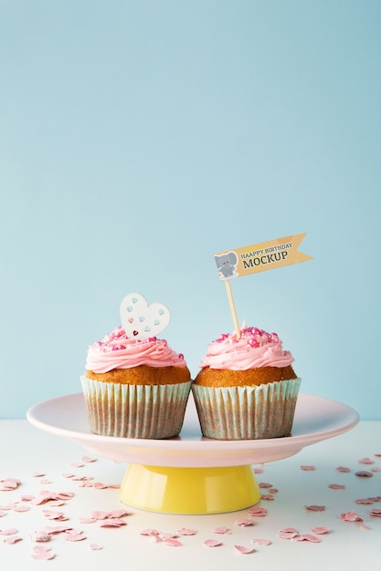 PSD cake topper mockup ontwerp